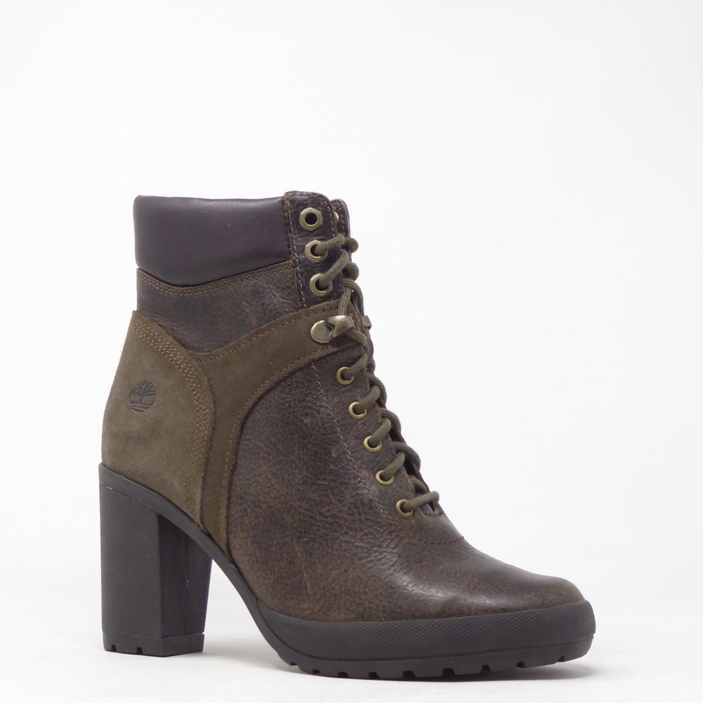 Timberland Women Camdale Field Lace Up Ankle Boots Brown Green Leather Suede 6.5